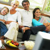 family watching tv