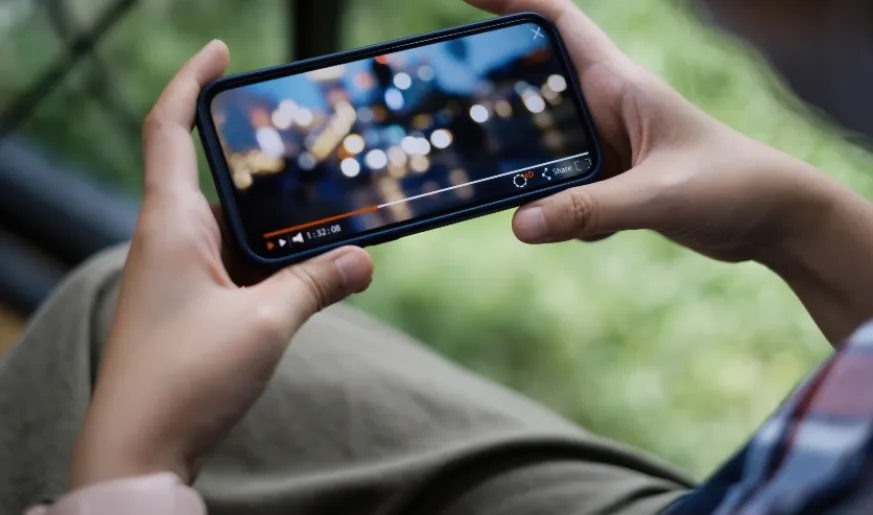 Watching video on a phone