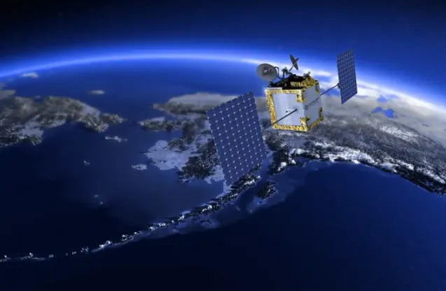 Satélite OneWeb de primera generación (Gen 1) de Eutelsat en órbita terrestre baja (LEO) en el espacio