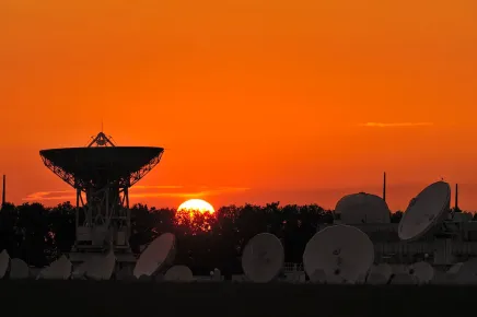Rambouillet Teleport at orange sunset