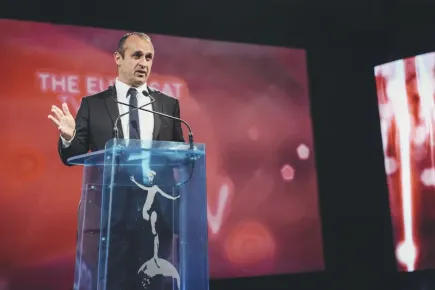 Primer plano durante la presentación de la Categoría Deportiva en los Premios de Televisión Eutelsat 2014