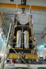 Close up of the EUTELSAT 36C satellite under construction