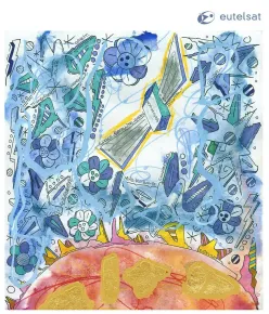 Ilustração da nossa galáxia corporativa para a Eutelsat por JonOne