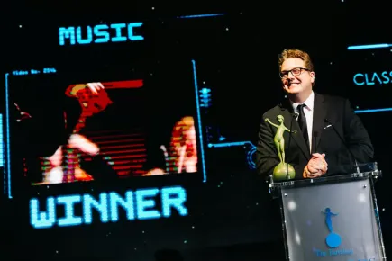 Johannes Everding, Diretor do Canal Classica, recebendo o Prémio de Música nos Eutelsat TV Awards 2015