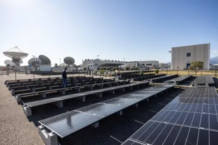 Solar panels at Eutelsat’s Cagliari teleport