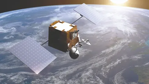 Visualisation of the Eutelsat Group first generation (Gen 1) OneWeb LEO satellite in space