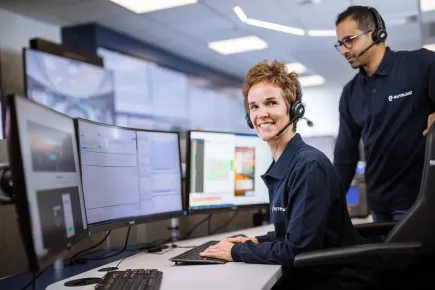 Working team members at Eutelsat's Communications System Control Centre