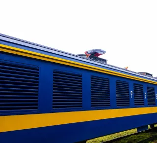 Passenger train on the Trans-Gabon rail network