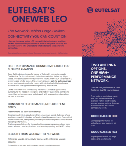 Sample Image for the Brochure Eutelsat OneWeb LEO The Network Behind Gogo Galileo