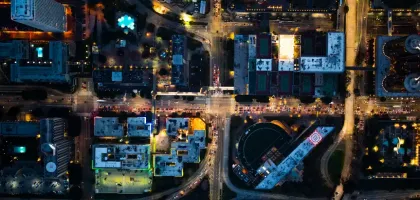Aerial photo of a city