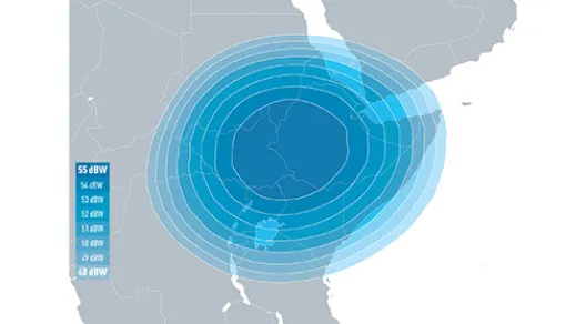 EUTELSAT 7 C Ku-band Steerable downlink coverage