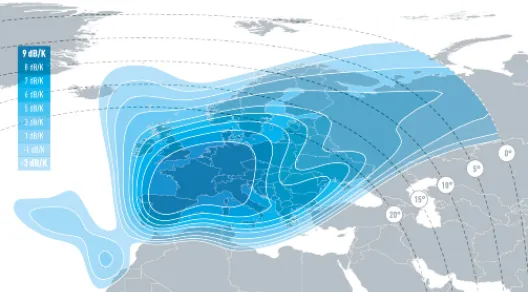 EUTELSAT 8 WEST B Ku Band Europe Uplink Coverage