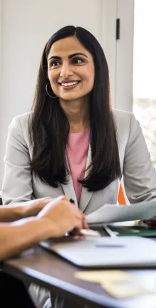 Image of a woman at a job interview